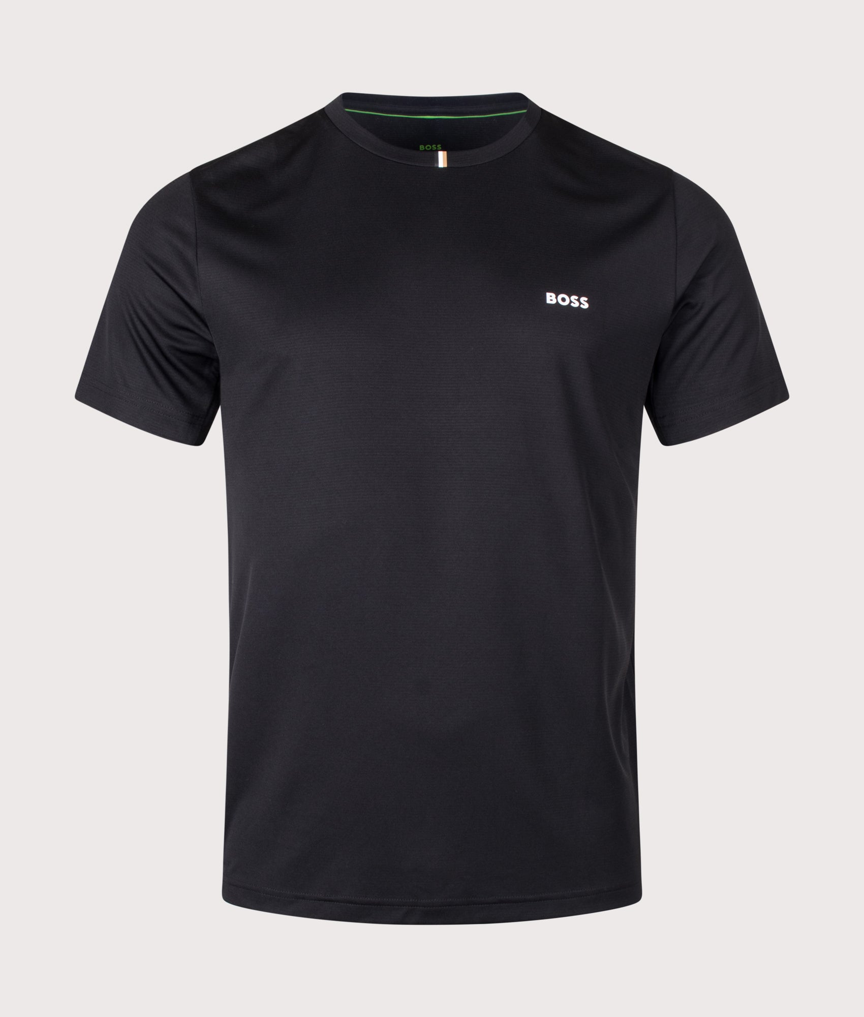 BOSS Slim Fit TS TOC Game T-Shirt in Black at EQVVS Menswear. Front shot.