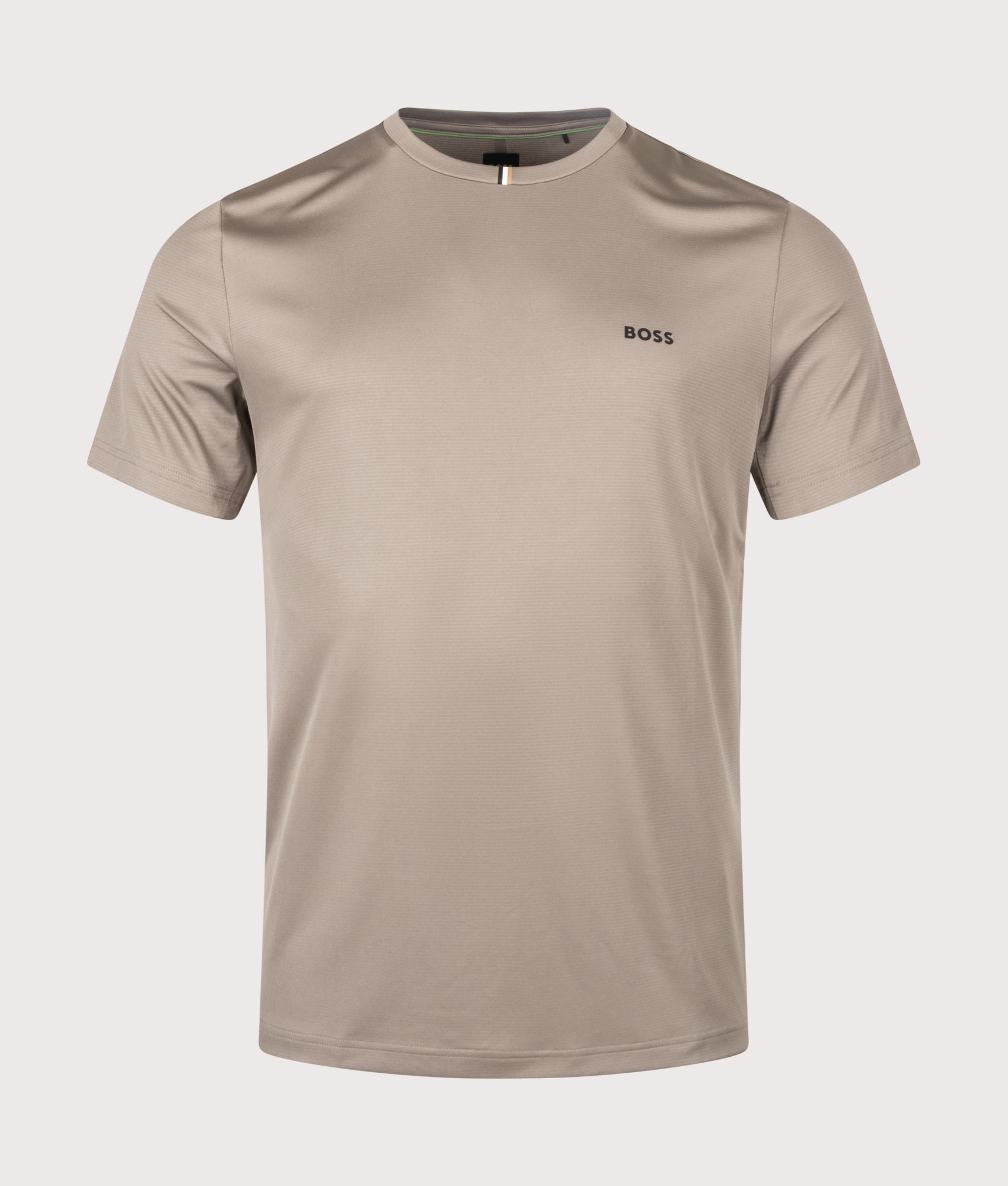 BOSS Slim Fit TS TOC Game T-Shirt in Light/Pastel Green at EQVVS Menswear. Front shot.