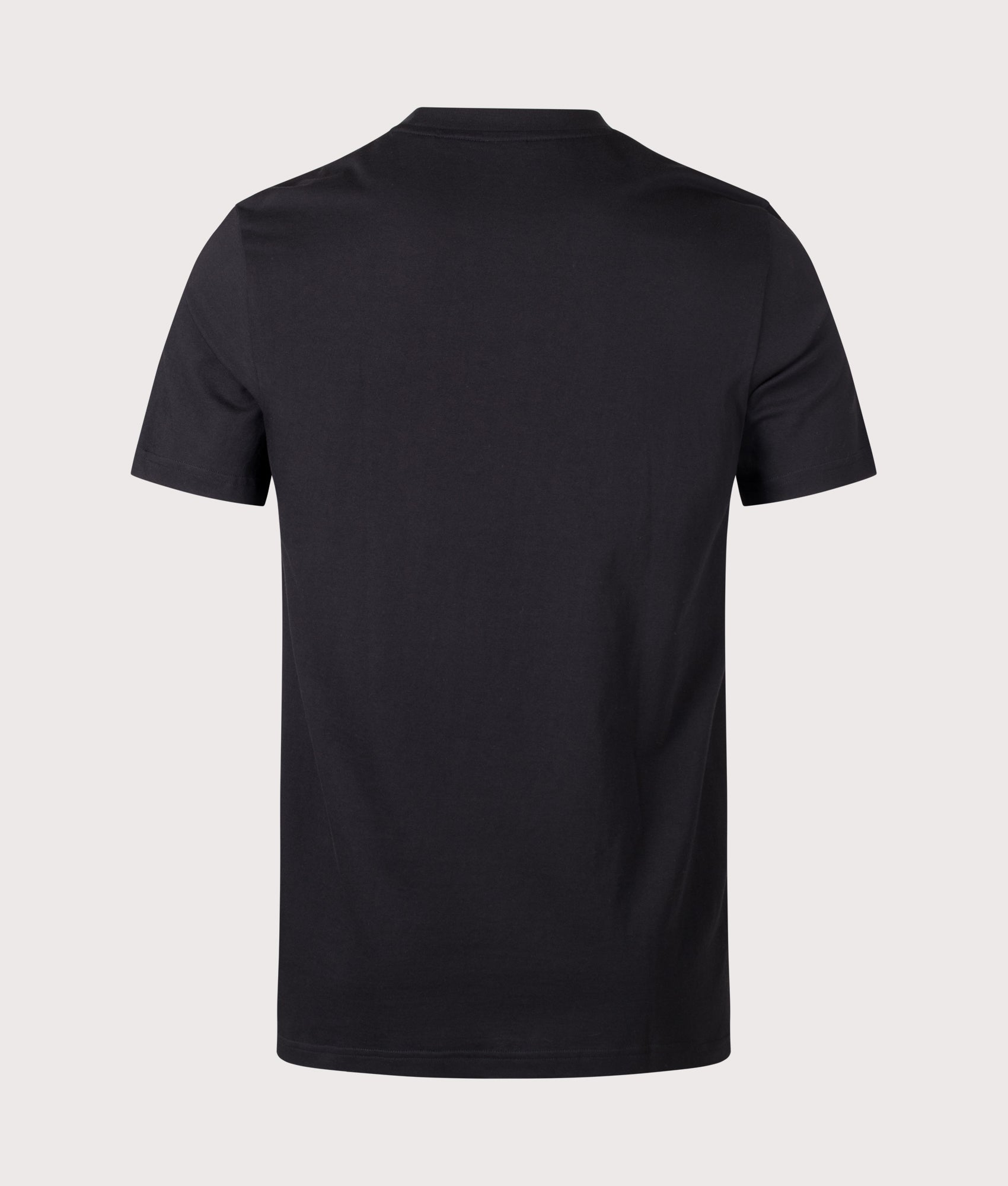 BOSS Regular Fit Te Footprint T-Shirt in Black at EQVVS Menswear. Back shot.