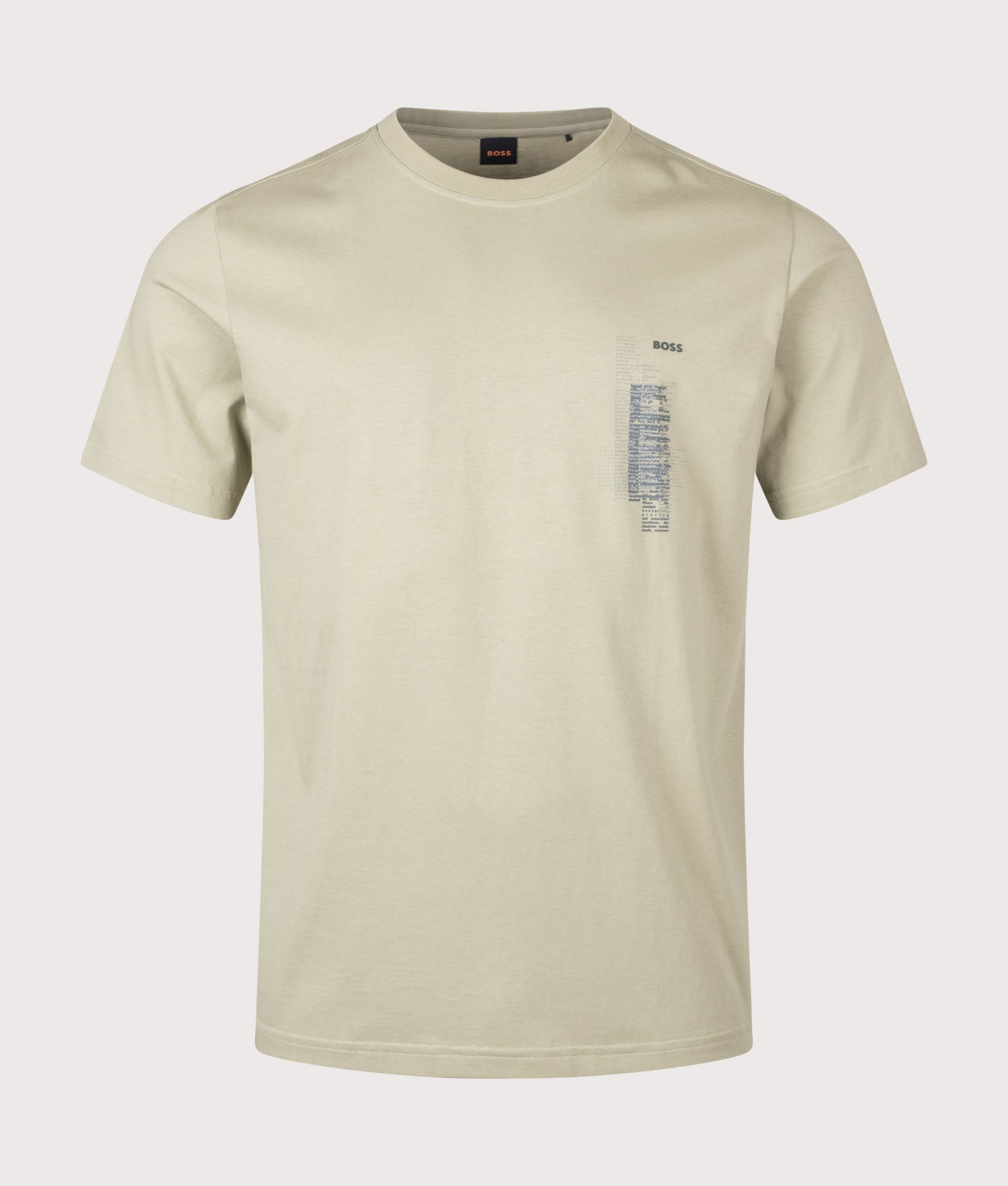 BOSS Regular Fit Te Footprint T-Shirt in Open Green at EQVVS Menswear. Front shot.