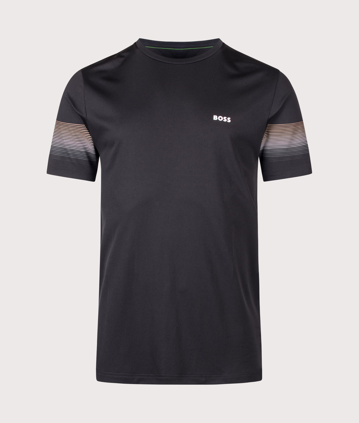 BOSS Slim Fit TOC Court 2 T-shirt in Black at EQVVS Menswear. Front shot.