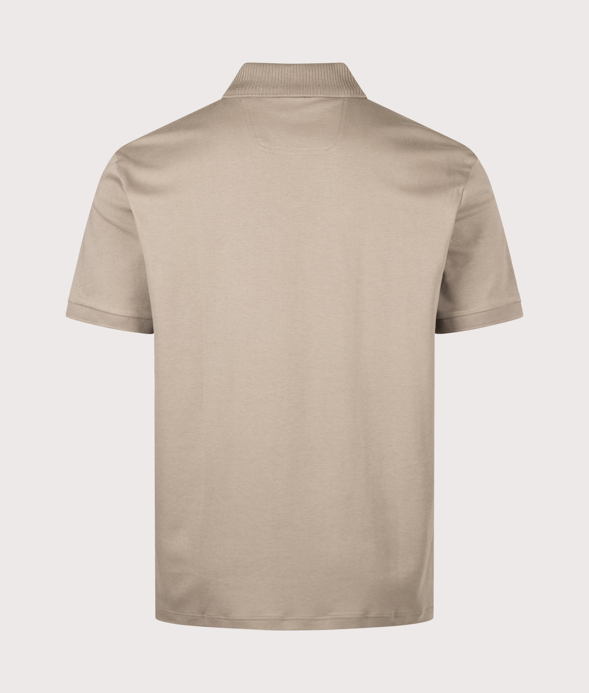 BOSS Regular Fit PL Cord Paddy Polo Shirt in Light/Pastel Green at EQVVS Menswear. Back shot.