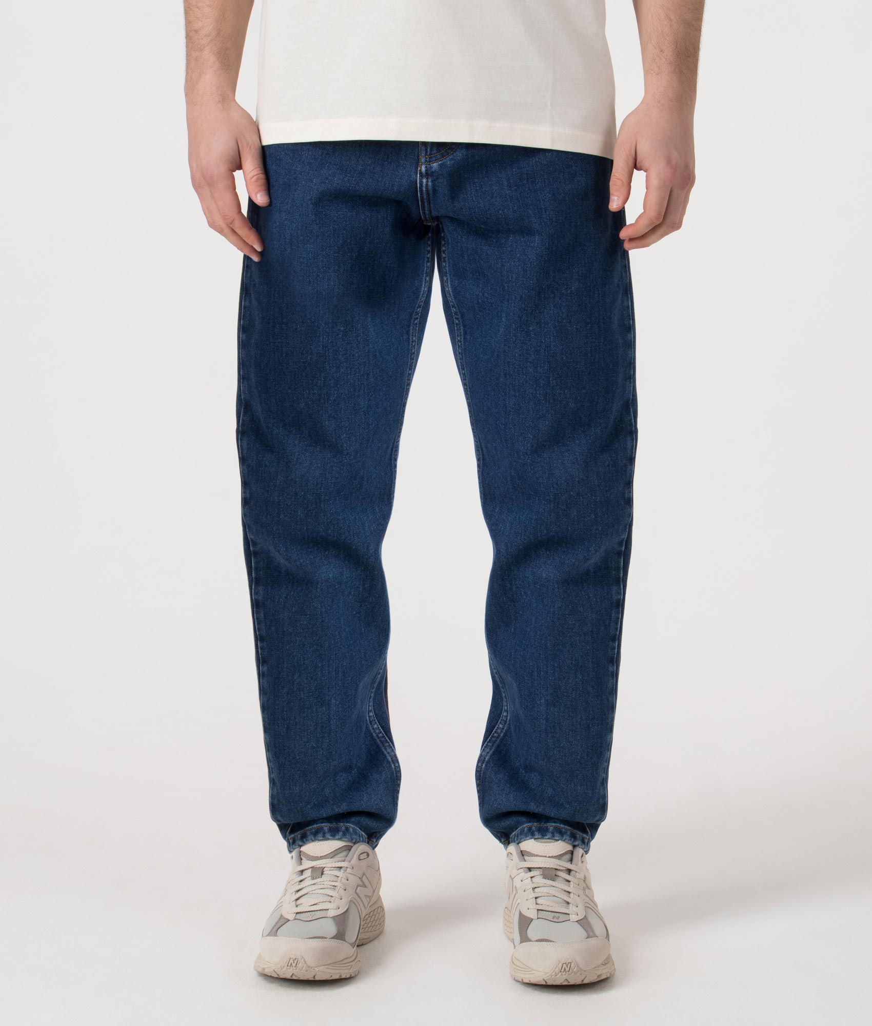 Relaxed Fit Newel Jeans. Shot by EQVVS. Front shot.