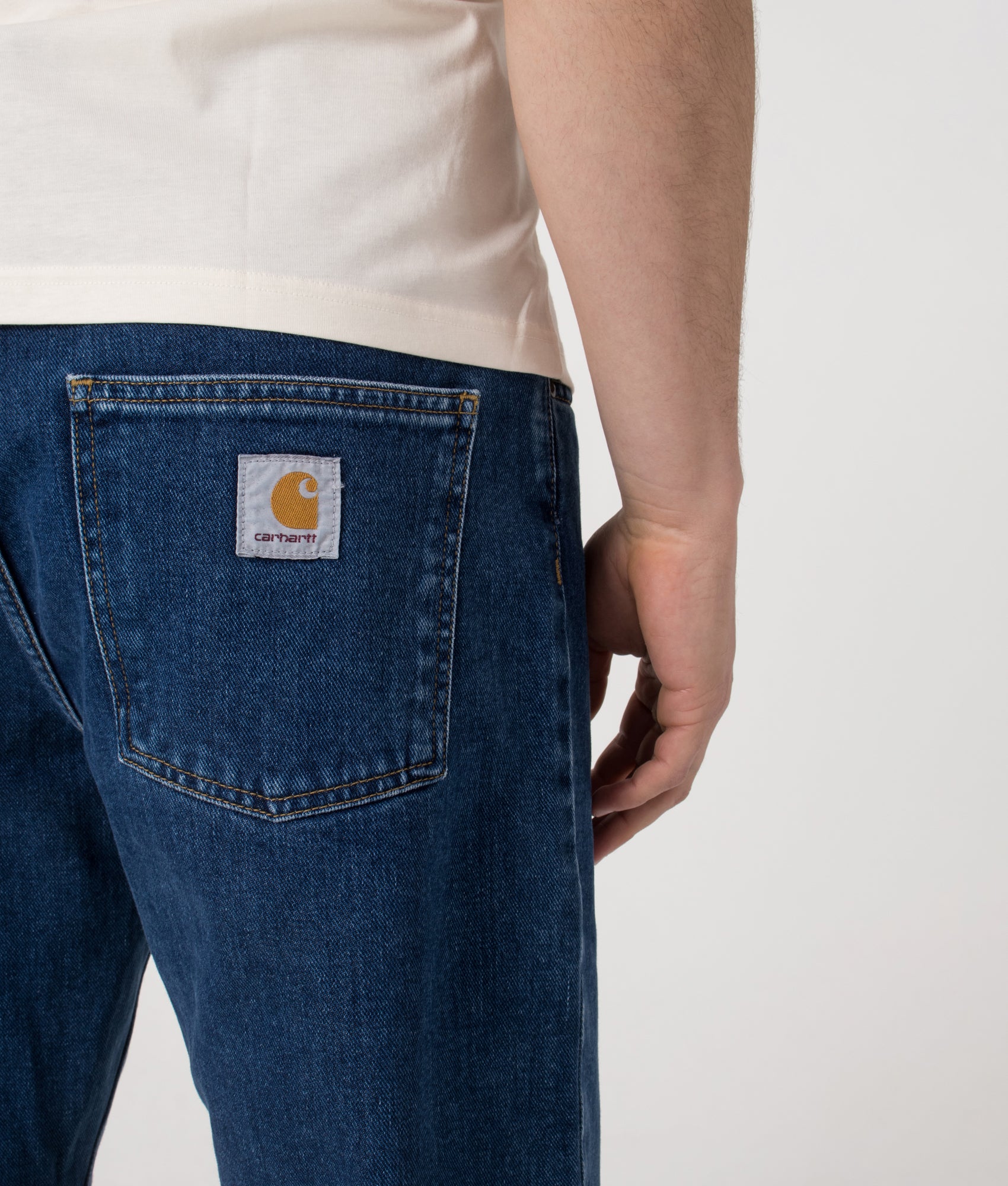Relaxed Fit Newel Jeans. Shot by EQVVS. Detail shot.