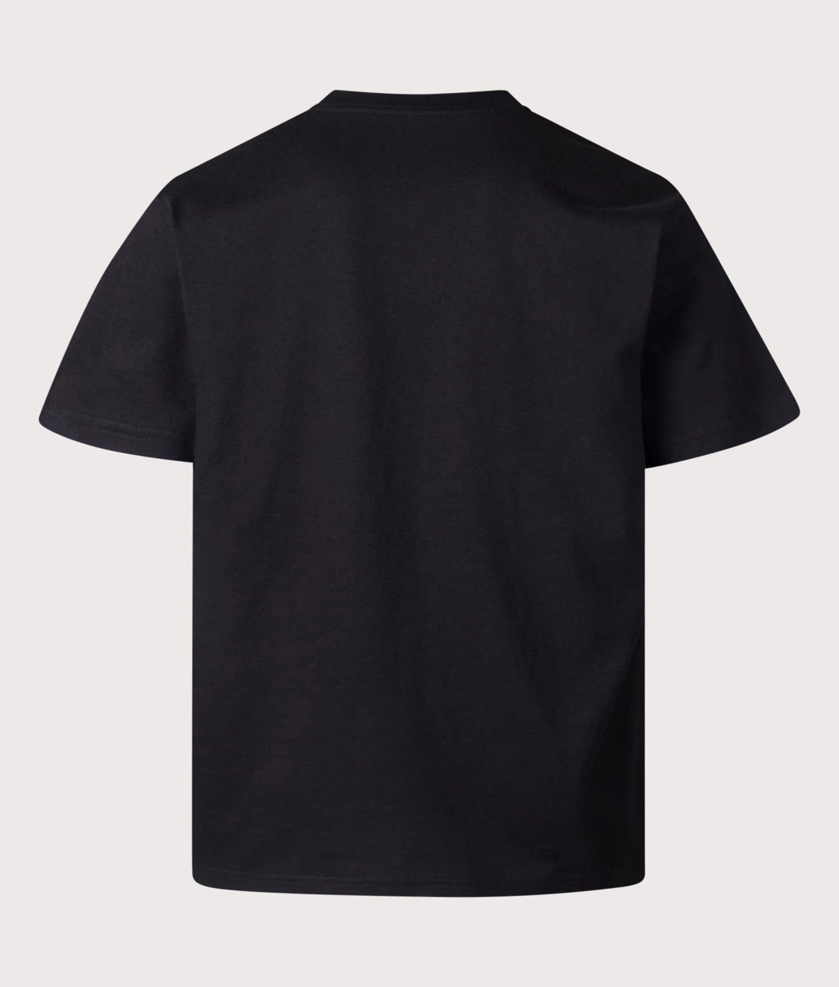 Carhartt WIP Loose Fit American Script T-Shirt in Black at EQVVS Menswear. Back shot.