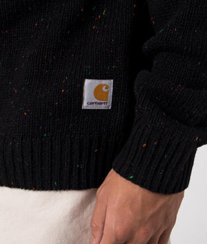 Anglistic Jumper Black Carhartt WIP, shot at EQVVS. Detail shot. 
