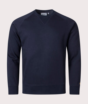 Carhartt-WIP-Chase-Sweatshirt-Navy-Gold-EQVVS-Front-Picture