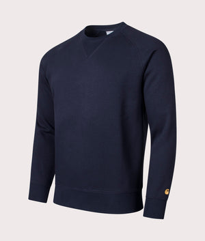 Carhartt-WIP-Chase-Sweatshirt-Navy-Gold-EQVVS-Angle-Picture
