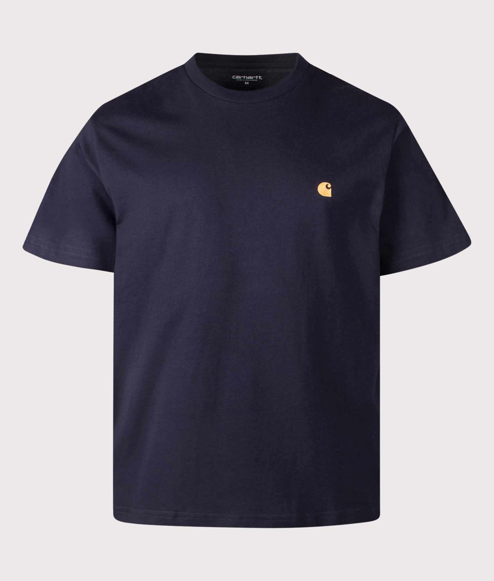 Carhartt WIP Loose Fit Chase T-Shirt in Dark Navy at EQVVS Menswear. Front shot.