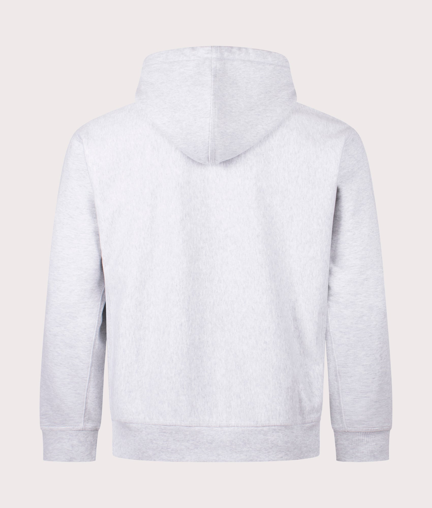 Carhartt WIP Relaxed Fit American Script Hoodie in Ash Heather, 100% Cotton Back Shot at EQVVS