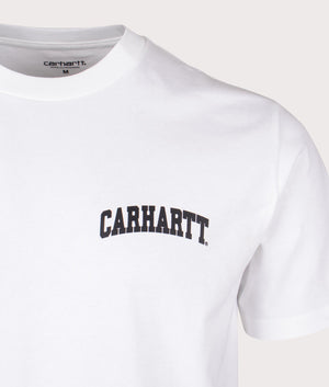 University Script T-Shirt in White by Carhartt WIP. EQVVS Detail Shot