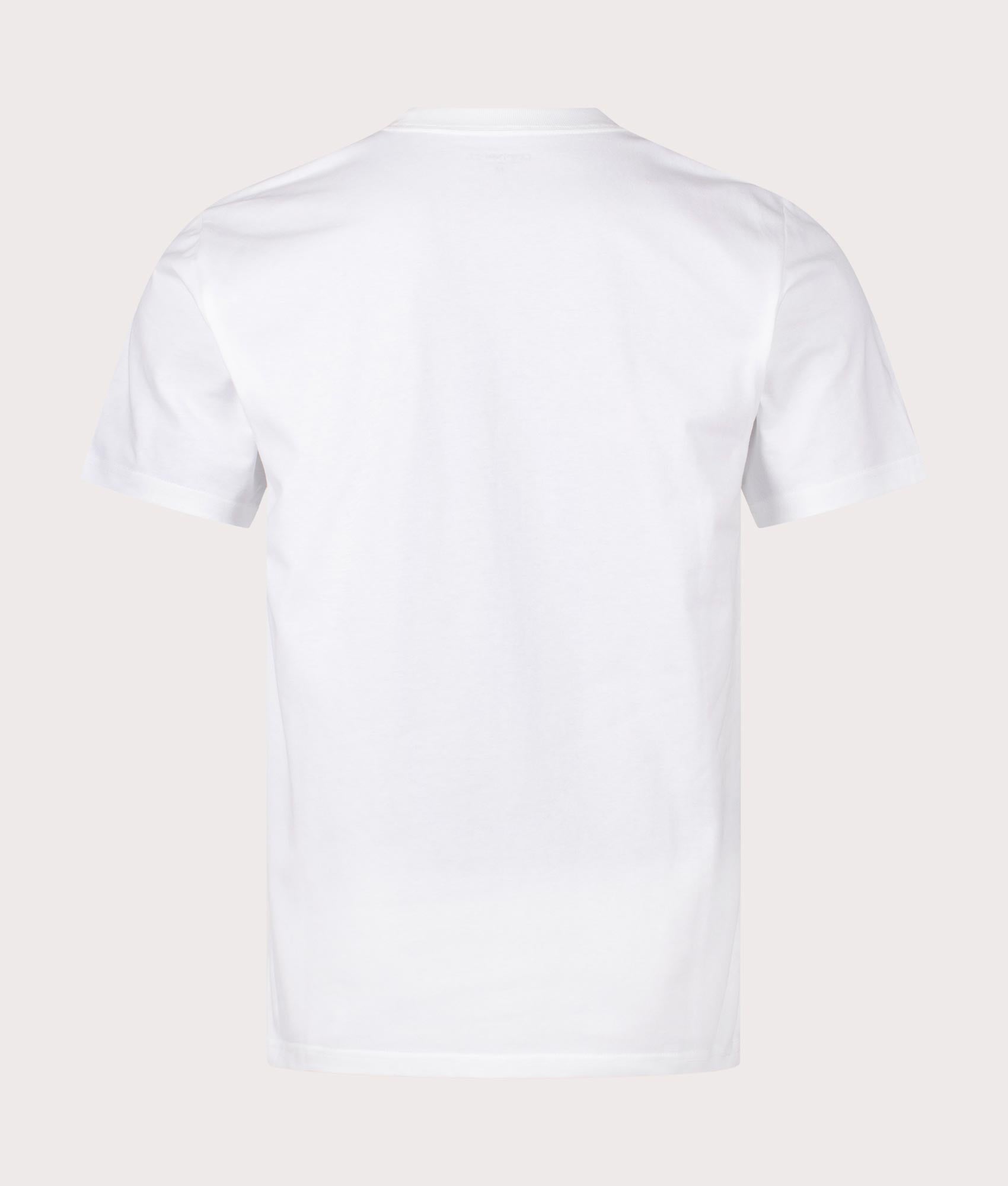 Carhartt WIP University Script T-Shirt in White at EQVVS Menswear. Back shot.