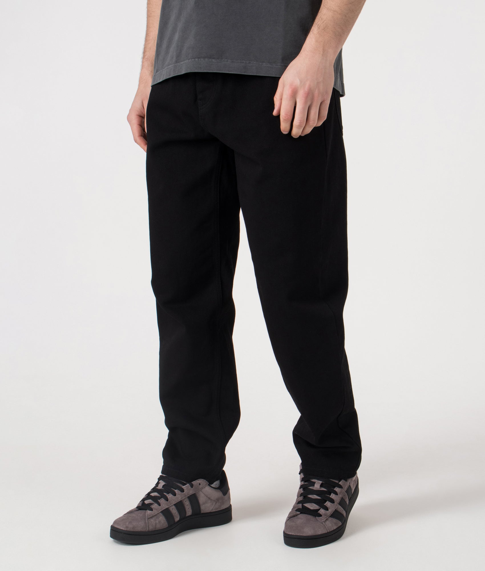 Relaxed Fit Newel Jeans. Shot by EQVVS. Front angled shot.