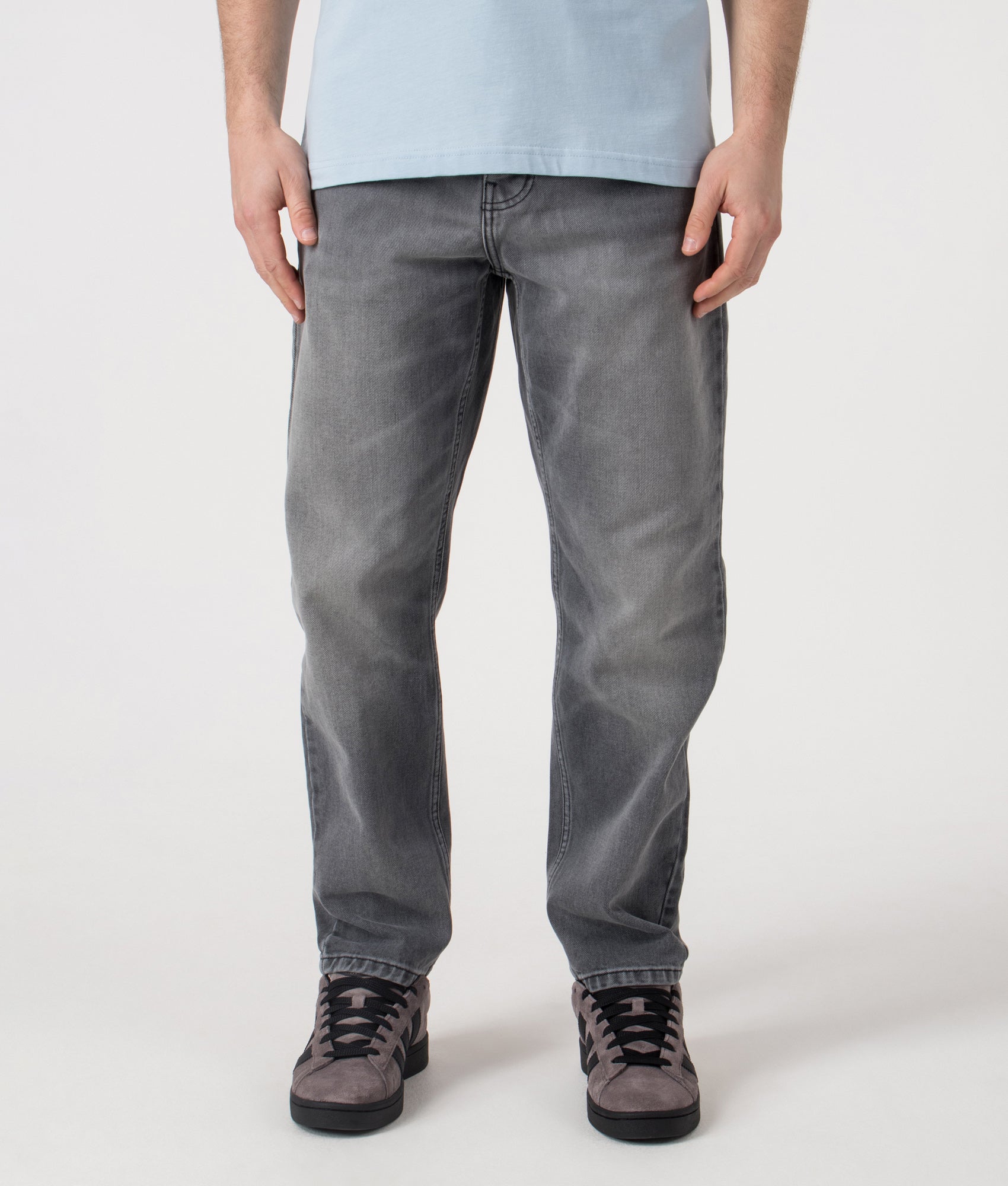 Relaxed Fit Newel Jeans. Shot by EQVVS. Front shot.