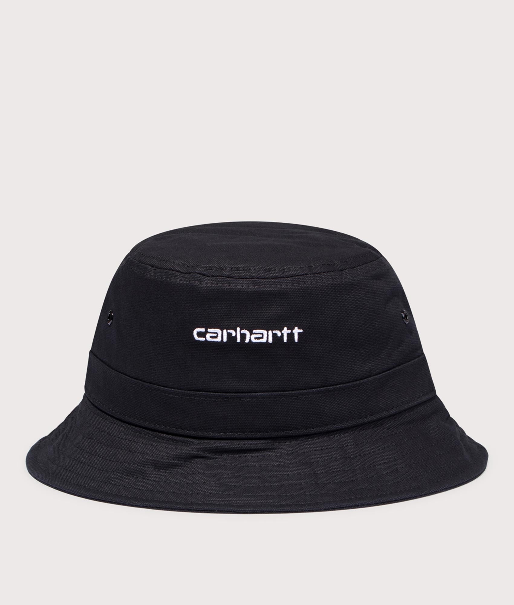 Script Bucket Hat in Black/White. 100% Cotton | Carhartt WIP | EQVVS | Front shot 