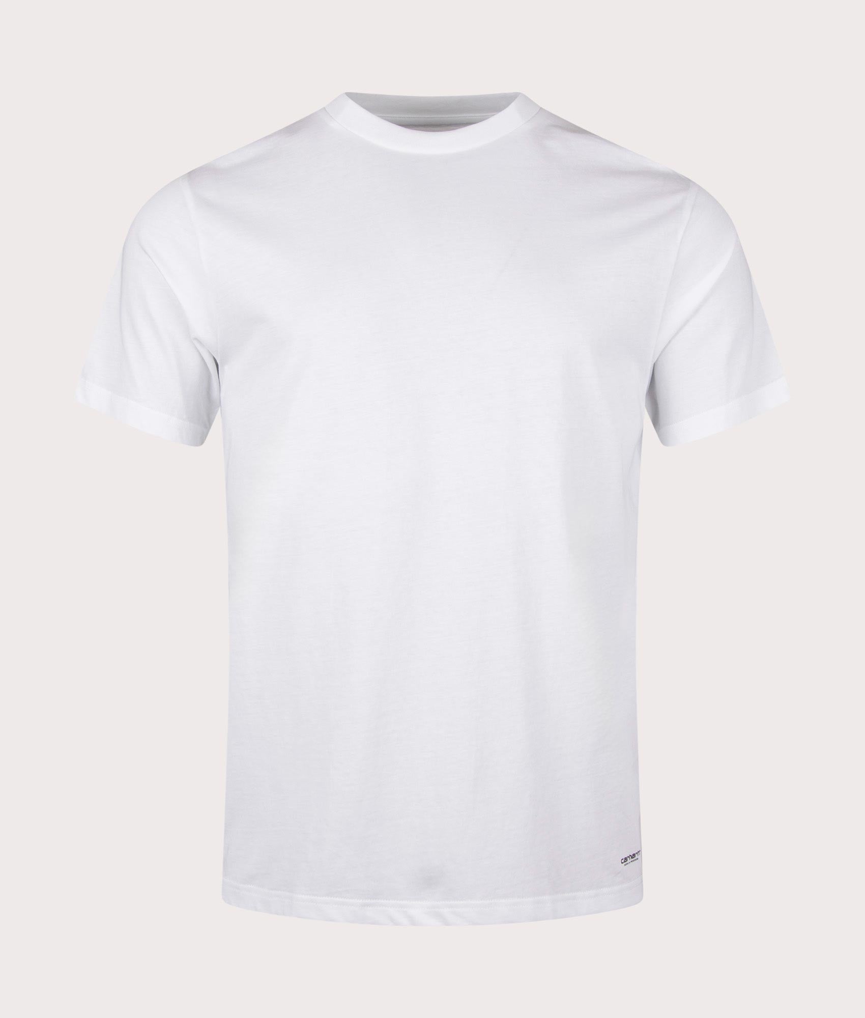 Carhartt WIP 2 Pack T-Shirt in White at EQVVS Menswear. Front shot.
