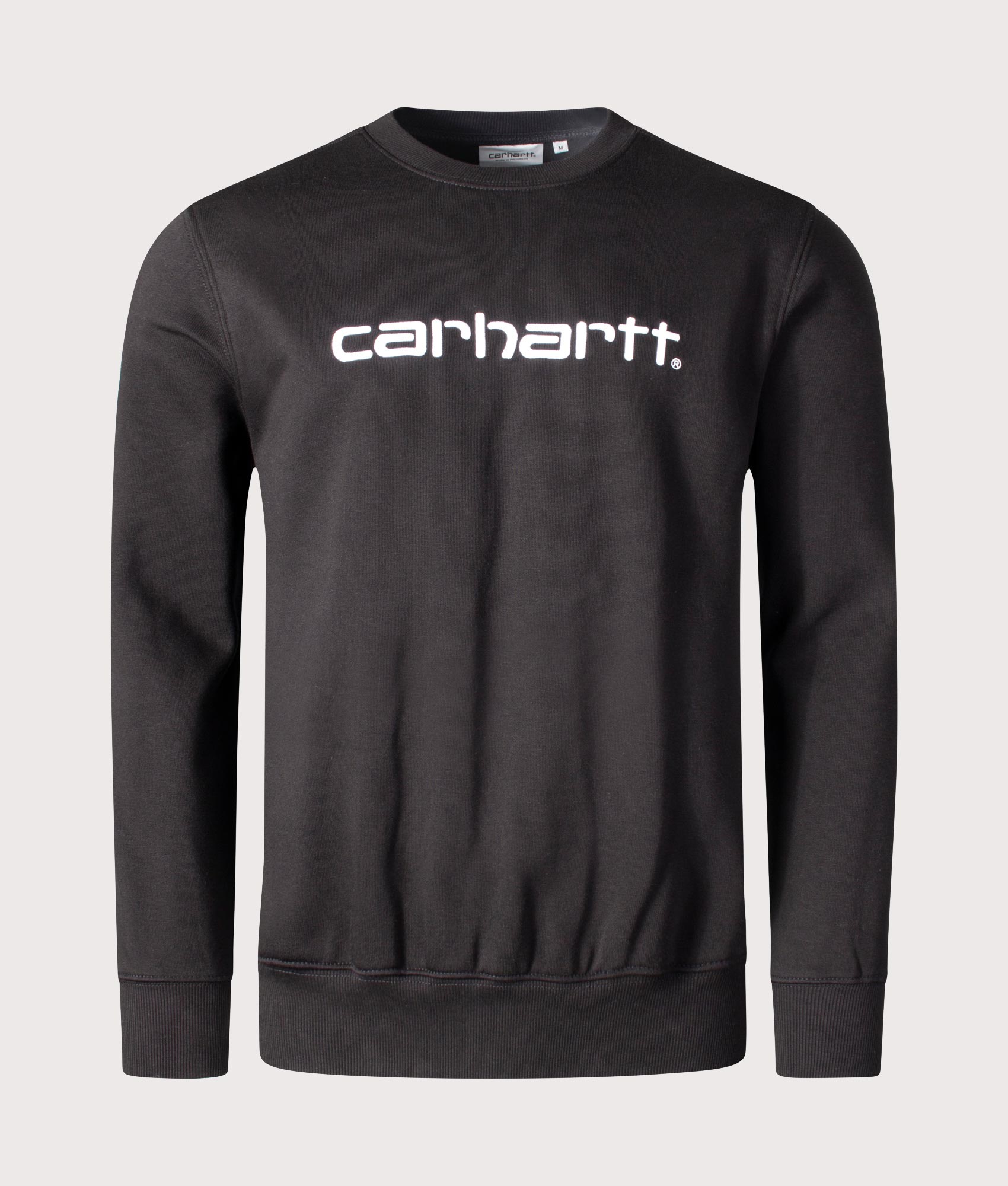 Relaxed-Fit-Carhartt-Logo-Sweatshirt-Black/White-Carhartt-WIP-EQVVS