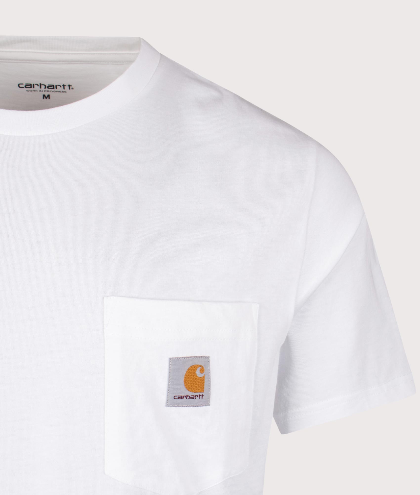 Carhartt WIP Pocket T-Shirt in White. EQVVS detail Shot.