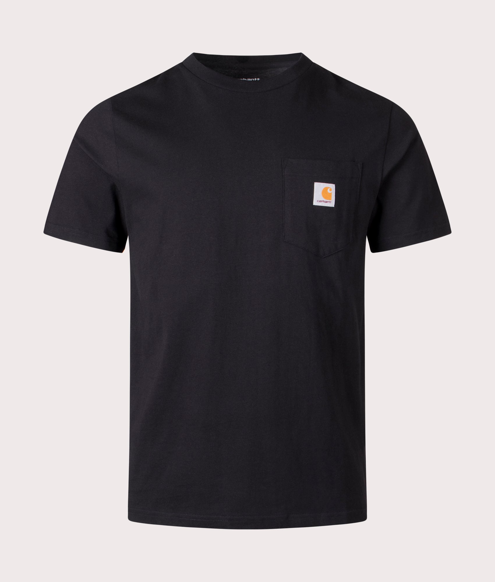 Carhartt WIP Pocket T-Shirt in Black at EQVVS Menswear. Front shot.