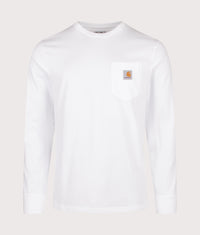 Regular Fit Long Sleeve Pocket T-Shirt: 02XX White 