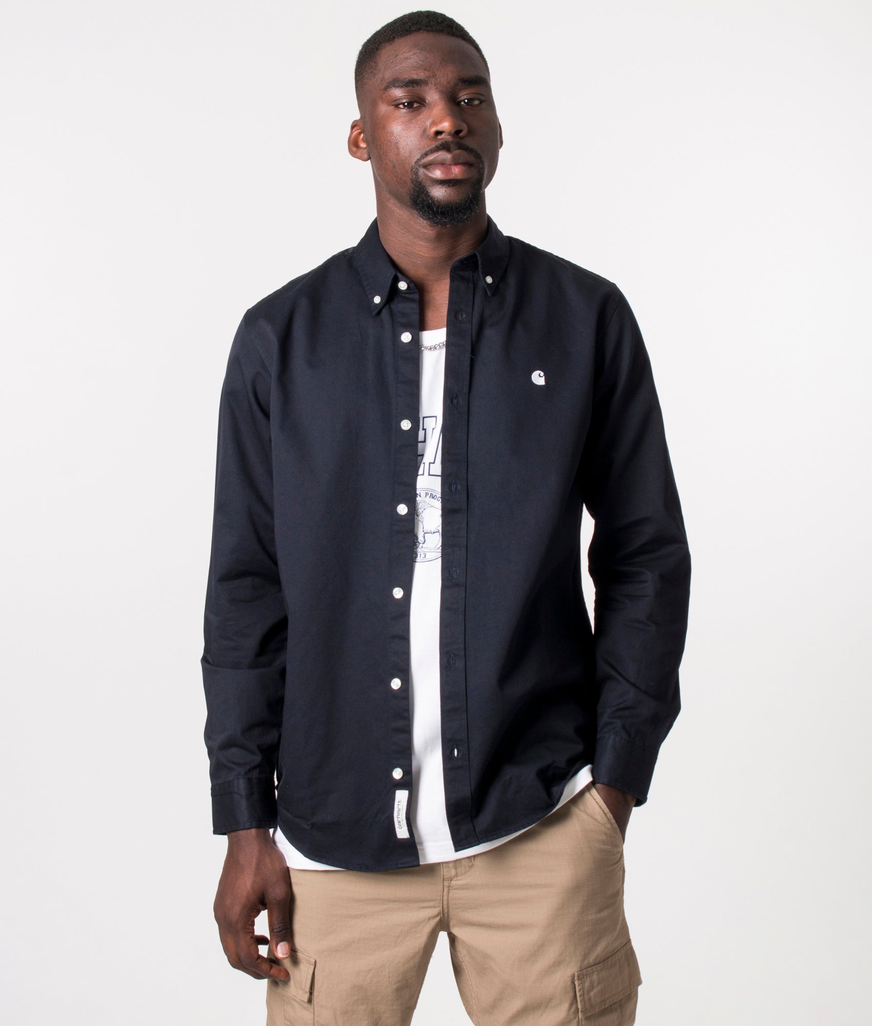 Madison-Shirt-Dark-Navy/White-Carhartt-WIP-EQVVS