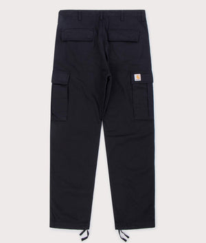Regular-Cargo-Pants-89GD-Black-Carhartt-WIP-EQVVS-Front-Image Flat Lay Back Image
