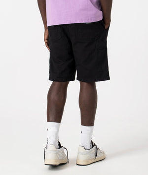 Flint Shorts in Black by Carhartt WIP. EQVVS Back Angle Shot.
