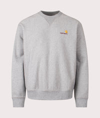 Relaxed Fit American Script Sweatshirt: V6XX Grey Heather 