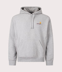Relaxed Fit American Script Hoodie: V6XX Grey Heather 