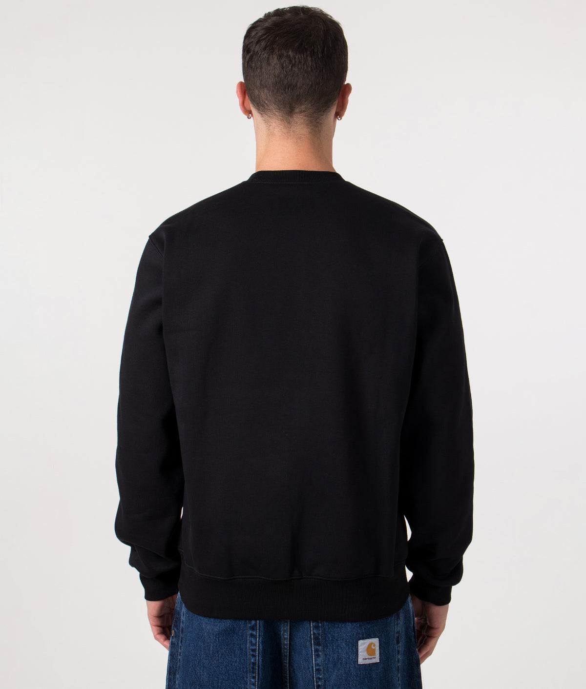 Relaxed Fit Carhartt Sweat by Carhartt WIP in Black/White. Shot by EQVVS. Model Back Shot.
