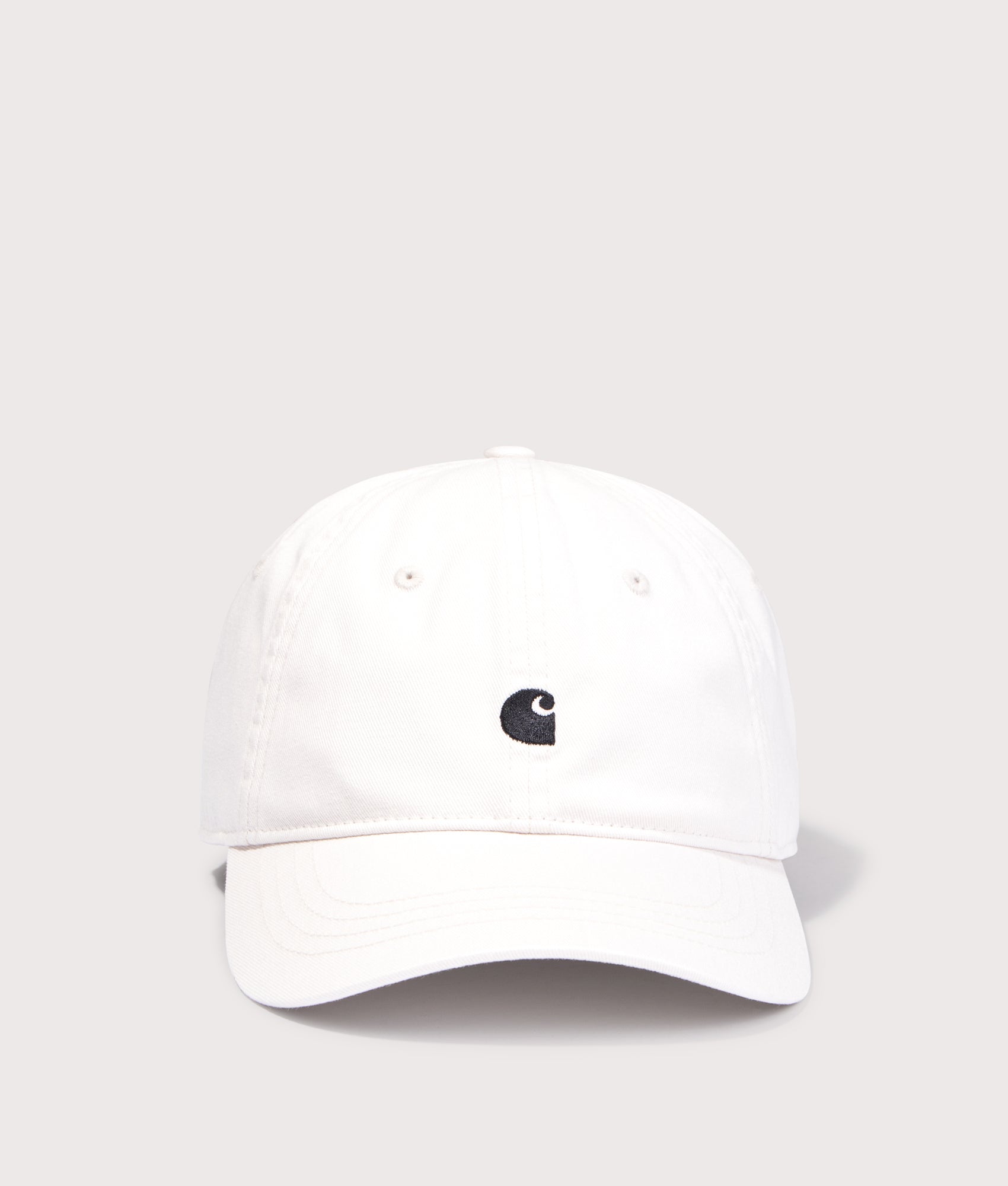 Carhartt WIP Madison Logo Cap in Wax and Black at EQVVS Menswear. Front shot.