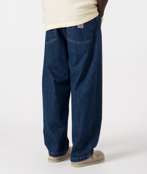 Carahrtt WIP Relaxed Fit Brandon Jeans in Blue Stone Washed , 100% Cotton back Model Shot at EQVVS