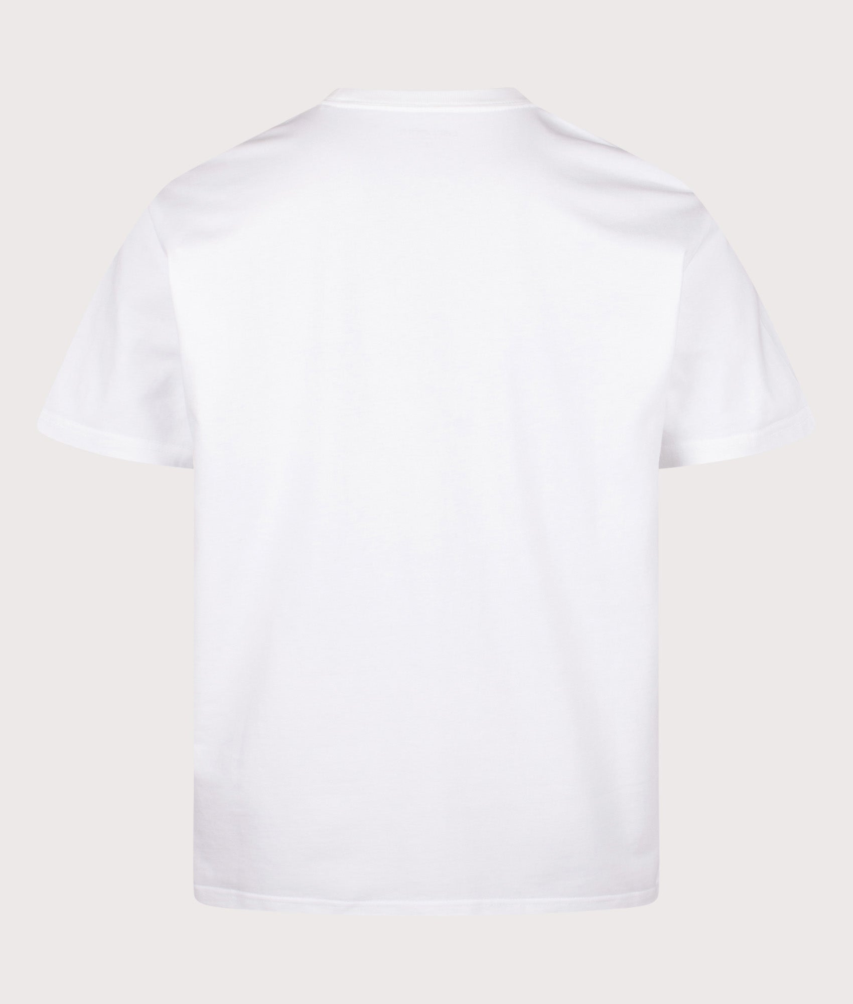 Carhartt WIP Loose Fit Chase T-Shirt in White/Gold at EQVVS Menswear. Back shot.