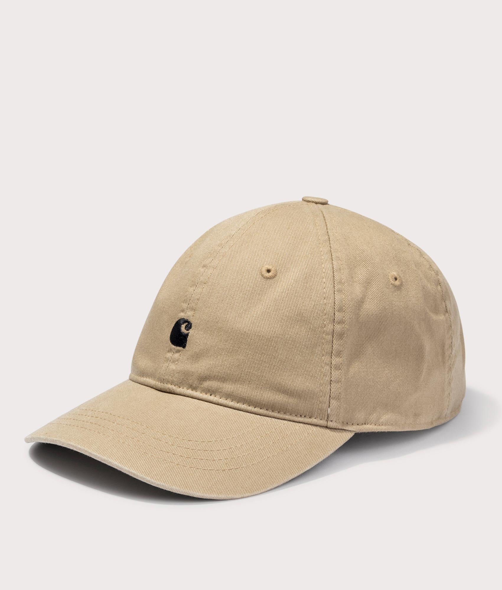 Carhartt WIP Madison Logo Cap at EQVVS Menswear. Angled front shot.