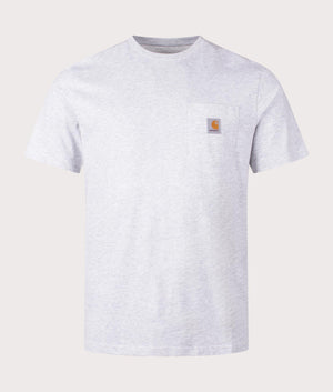 Carhartt WIP Pocket T-Shirt in Ash Heather, 100% Cotton Front Shot at EQVVS