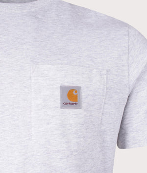 Carhartt WIP Pocket T-Shirt in Ash Heather, 100% Cotton Chest Shot at EQVVS