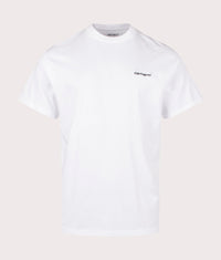 Relaxed Fit Script Embroidery T-Shirt: 00AXX White/Black 