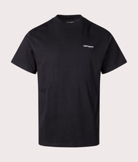 Relaxed Script Embroidery T-Shirt: 0D2XX Black/White 
