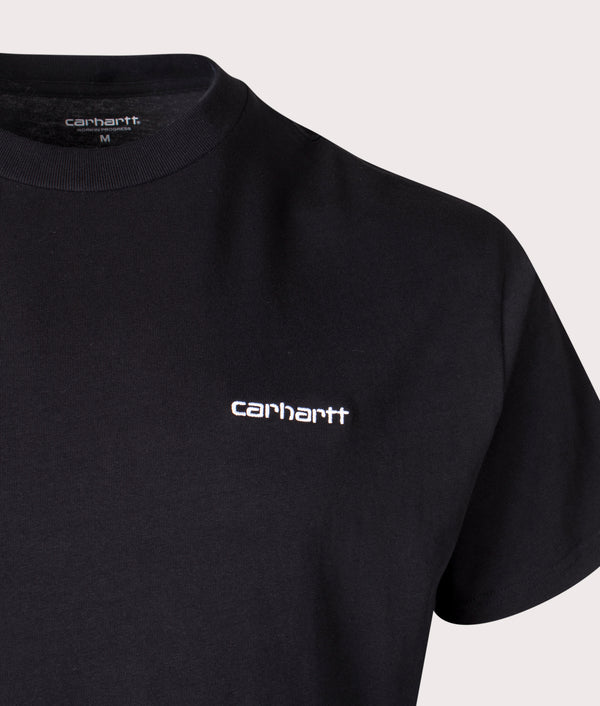 Relaxed Script Embroidery T-Shirt Black White | Carhartt WIP