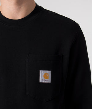 Carhartt-WIP-Relaxed-Fit-Pocket-Sweatshirt-Black-EQVVS-Detail-Picture