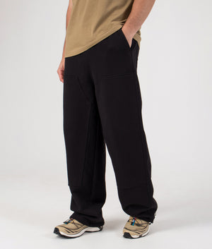 Relaxed Fit Double Knee Sweat Pants in Black | Carhartt WIP | EQVVS | Front model angle shot 