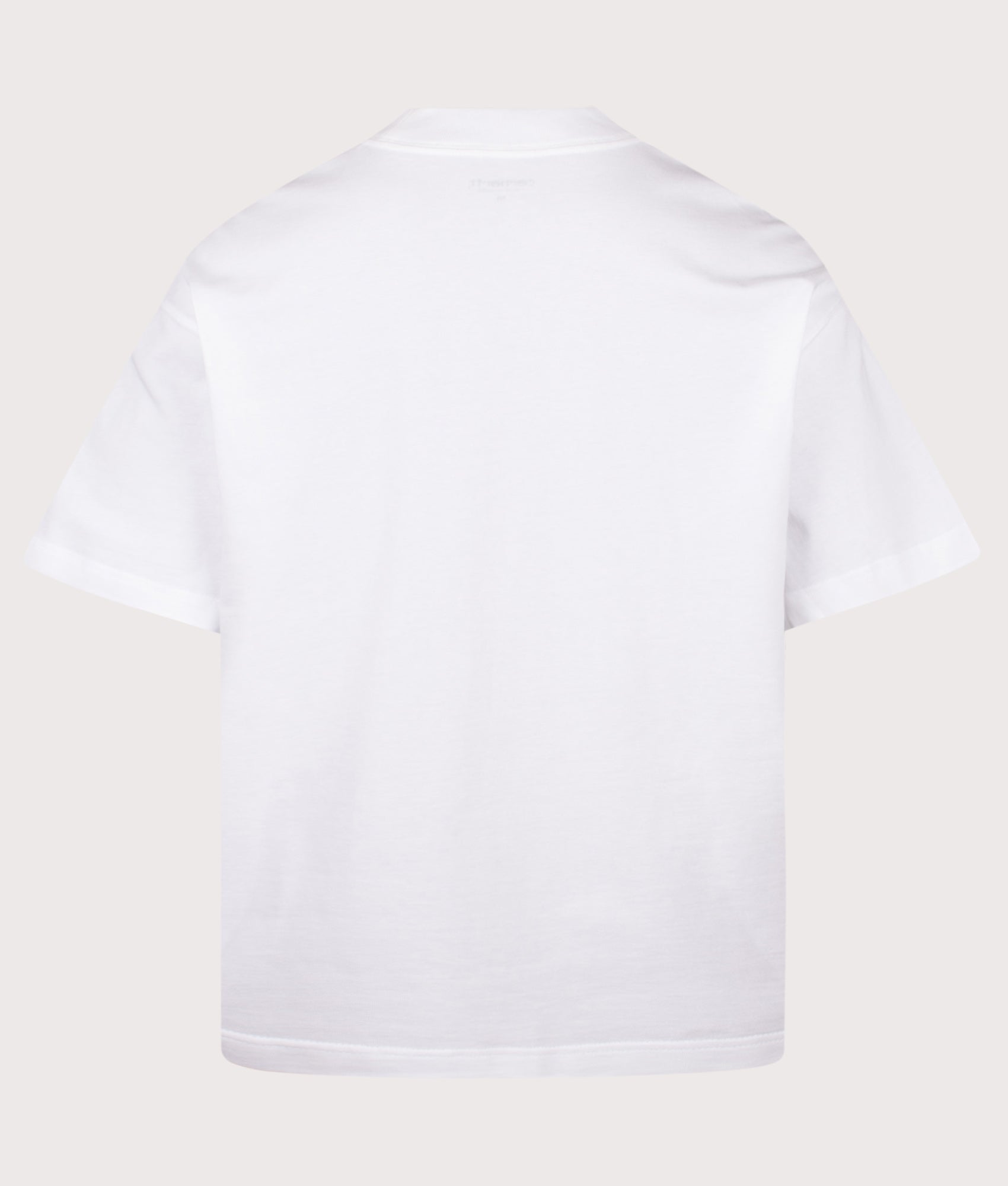 Carhartt WIP Boxy Loose Fit Link Script T-Shirt in White and Black at EQVVS Menswear. Back shot.