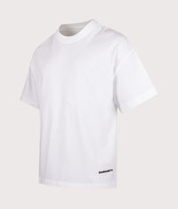 Relaxed Fit Link Script T-Shirt: 00AXX White/Black 