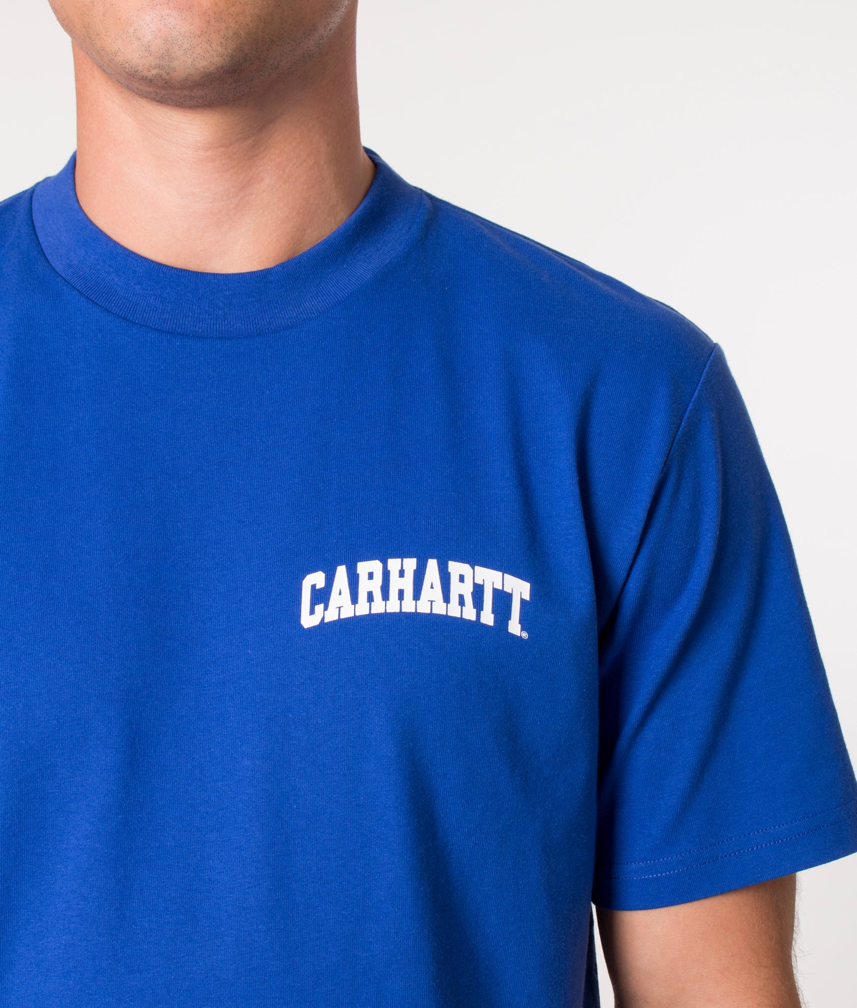 University-Script-T-Shirt-Lazurite/White-Carhartt-WIP-EQVVS