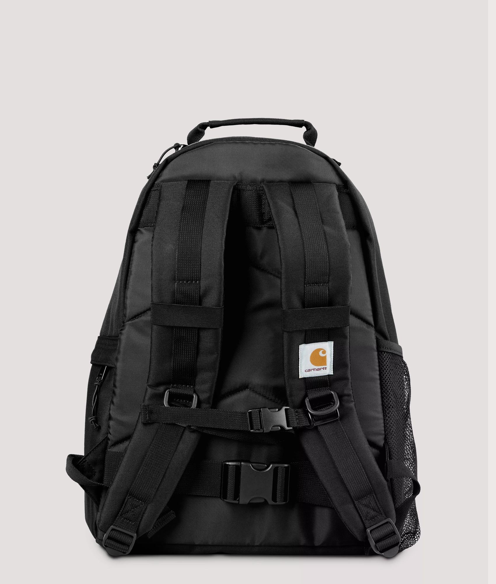 Carhartt WIP Kickflip Backpack in Black at EQVVS Menswear. Back shot.