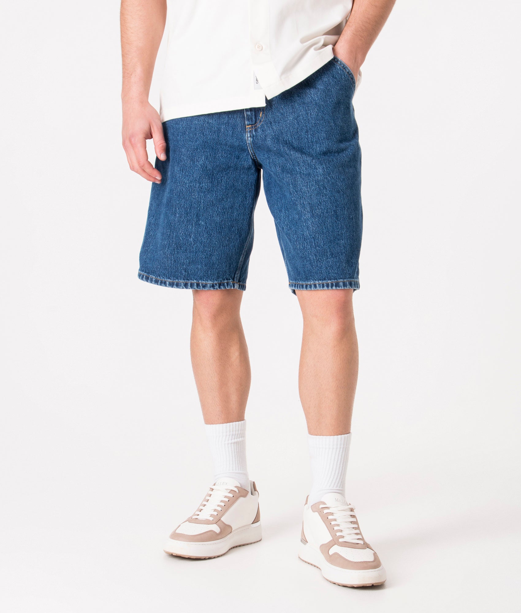 Relaxed-Fit-Single-Knee-Shorts-Blue-Carhartt-WIP-EQVVS