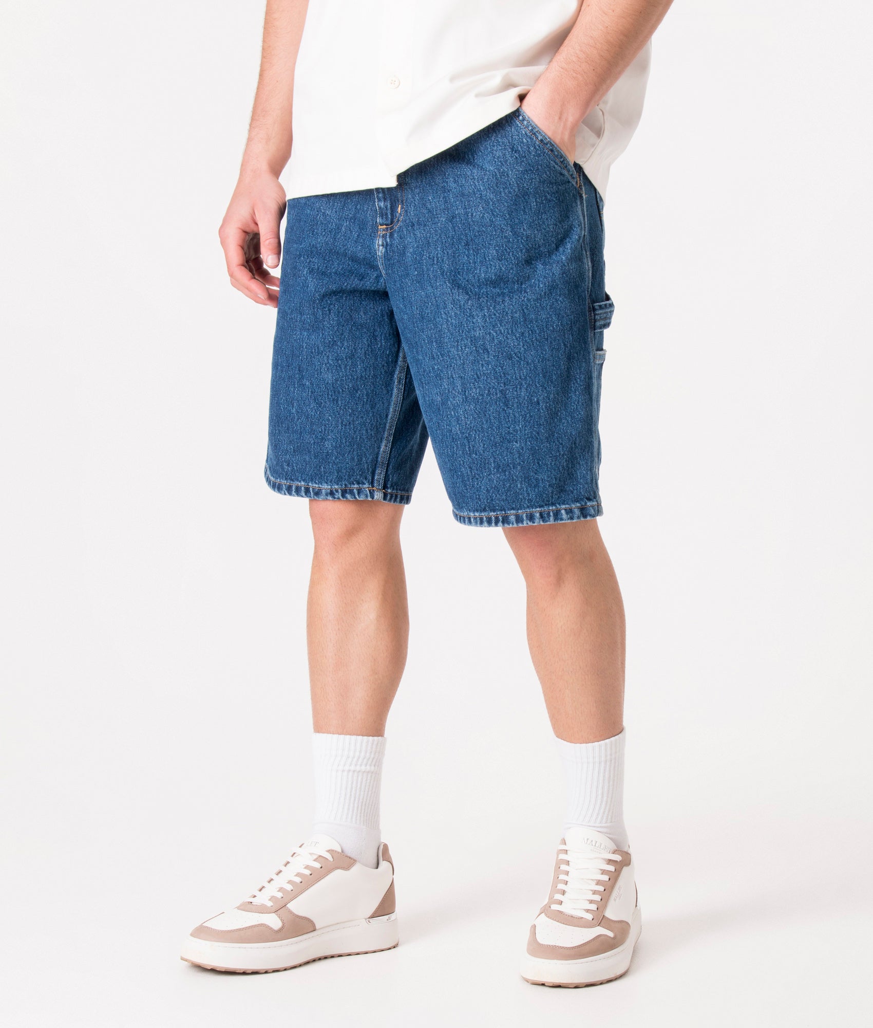 Relaxed-Fit-Single-Knee-Shorts-Blue-Carhartt-WIP-EQVVS