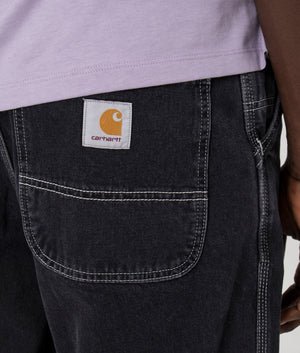 Relaxed Fit Simple Jeans in Black by Carhartt. EQVVS Detail Shot.