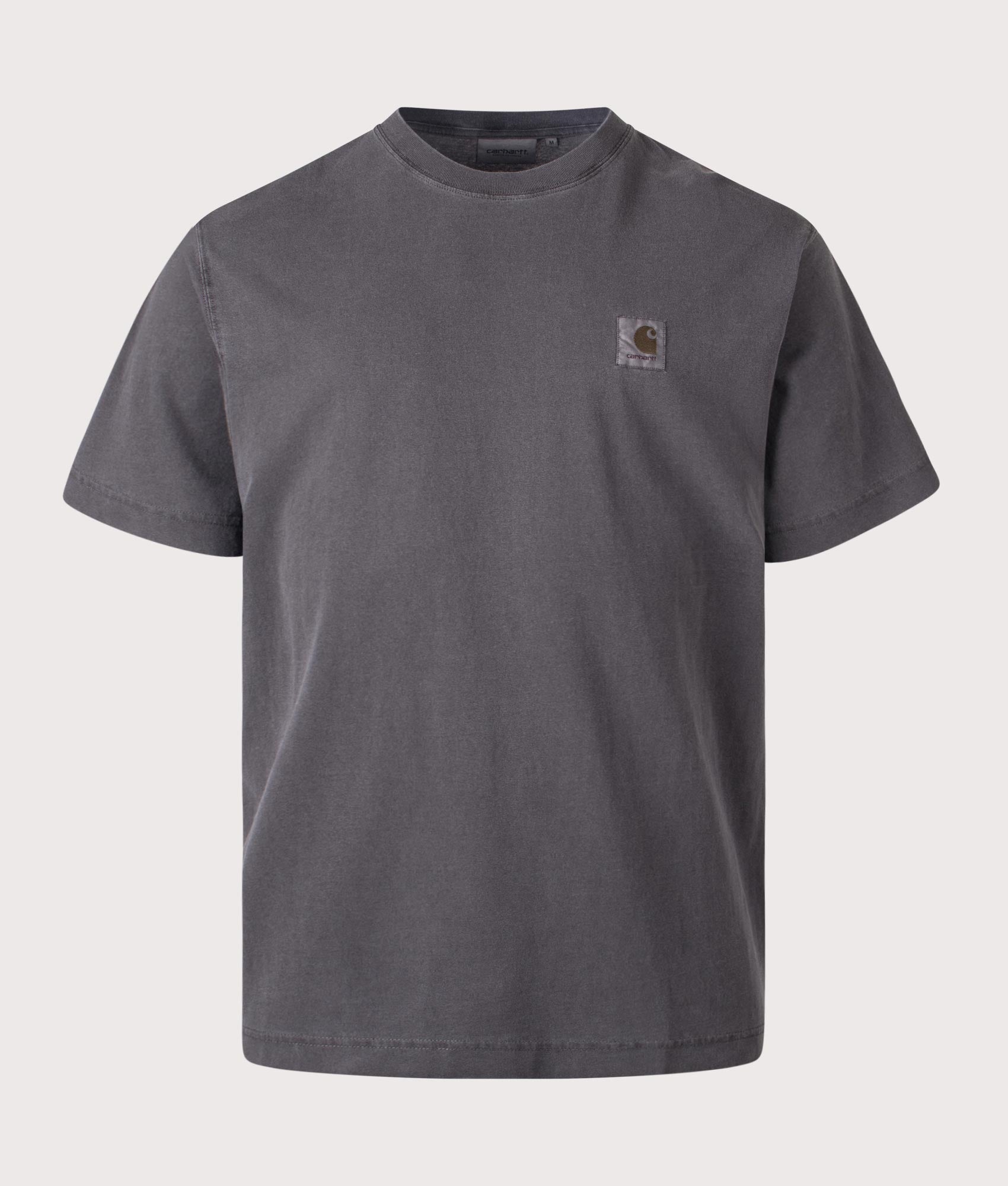 Carhartt WIP Relaxed Fit Nelson T-Shirt in Black at EQVVS Menswear. Front shot.