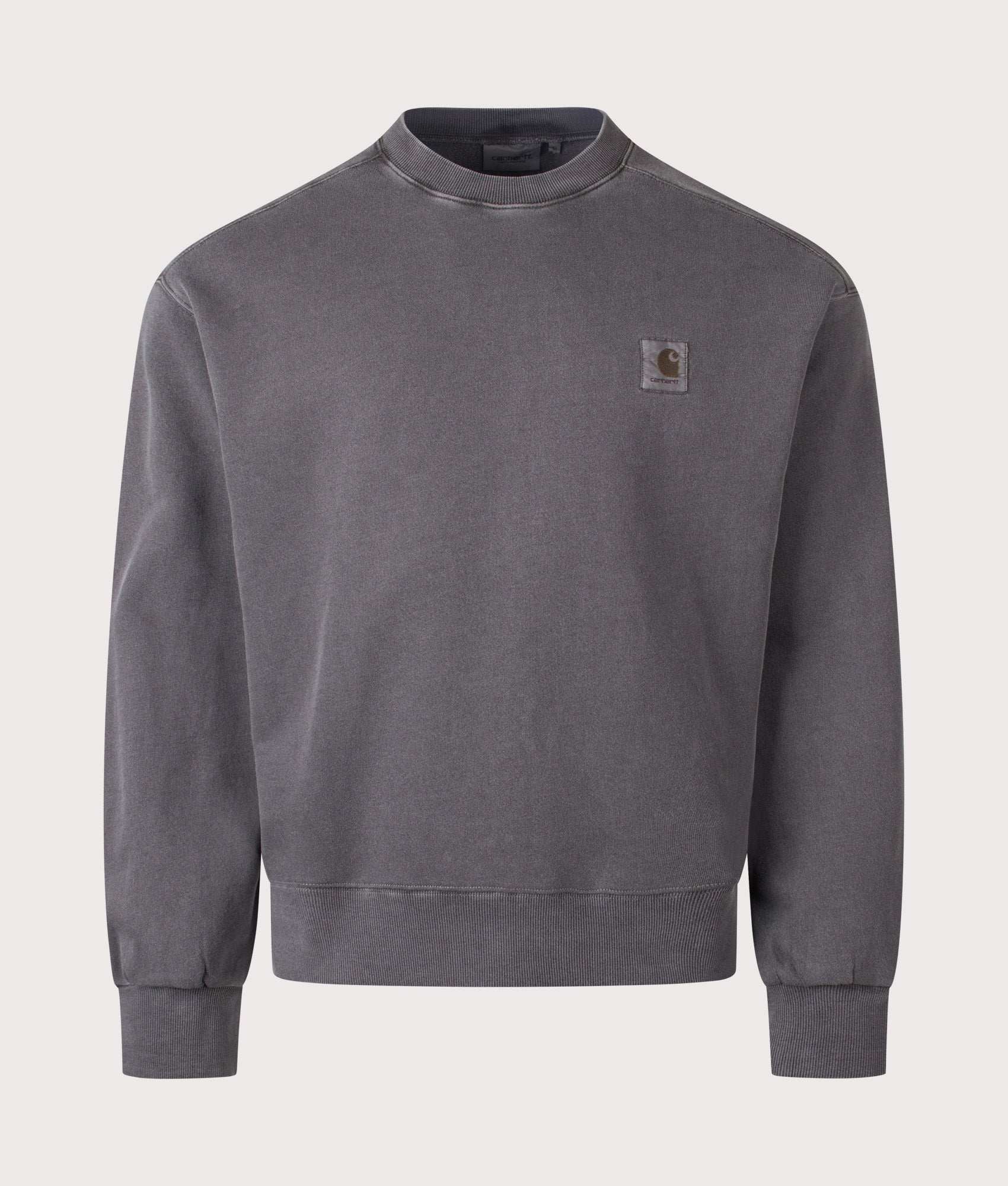 Carhartt WIP Oversized Nelson Sweatshirt in Black at EQVVS Menswear. Front shot.